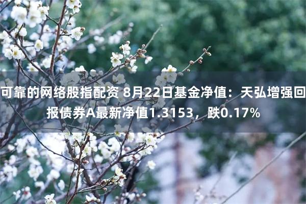 可靠的网络股指配资 8月22日基金净值：天弘增强回报债券A最新净值1.3153，跌0.17%