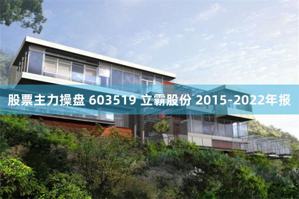 股票主力操盘 603519 立霸股份 2015-2022年报