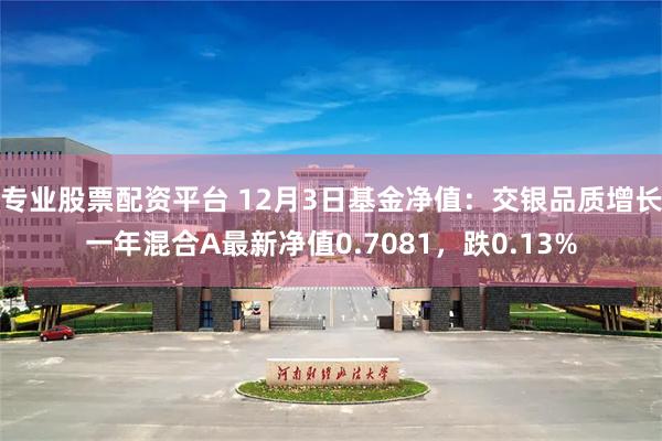 专业股票配资平台 12月3日基金净值：交银品质增长一年混合A最新净值0.7081，跌0.13%